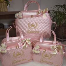 Conjunto de Bolsas Bordadas na Anália Franco