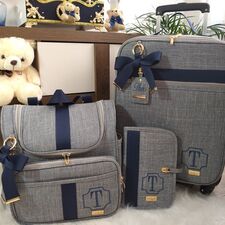Mala de Bebê, Mochila e Porta Docto Personalize o Nome do Bebê